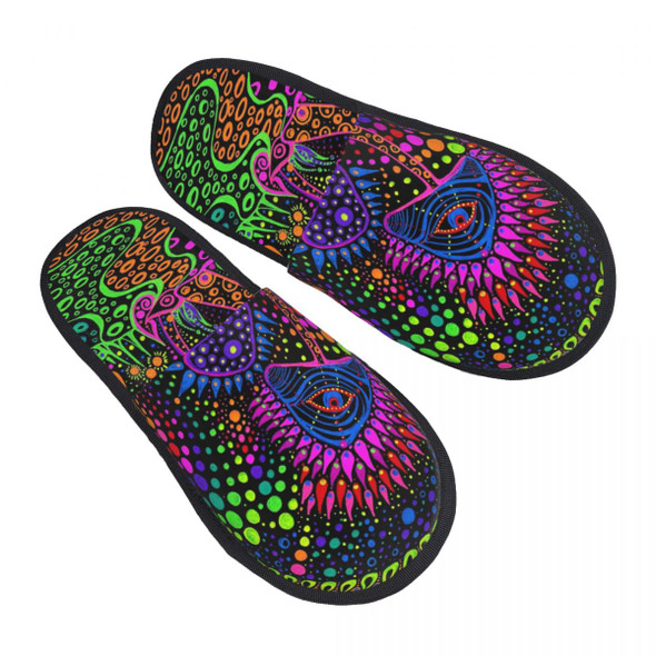 Psychedelic Magic Mushrooms Print Lava Guest Slippers for Spa Women