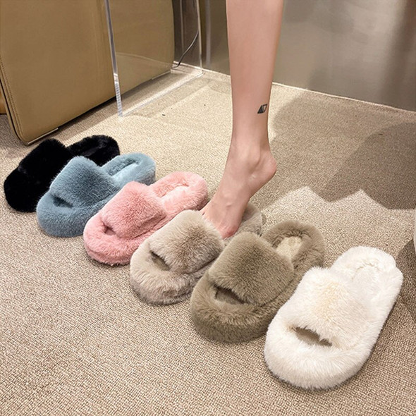 Autumn Women's Modern Slippers Sweet Furry Girl Home Cotton Shoes