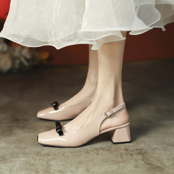 EAGSITY Slingback heel shoes Women chunky Heel sandals square heels