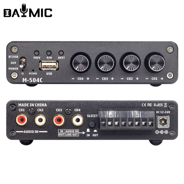 4 Channel 5.0 BT Sound Amplifier HiFi Amplifiers 50Wx4