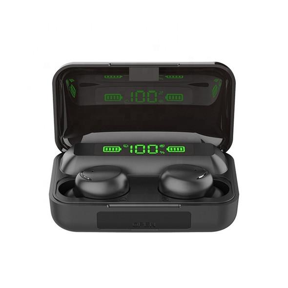 True wireless f9 f9-5 black earbuds in ear buds earbuds with power bank