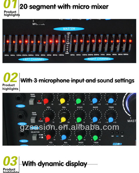 Multifunctional 80W Power Professional Digital Stereo Karaoke Speaker Amplifier