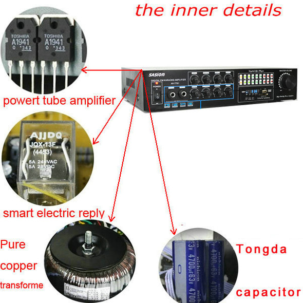 Karaoke USB SD HiFi wireless blue tooth stereo 45W professional mixer amplifier