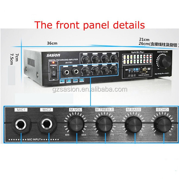 Karaoke USB SD HiFi wireless blue tooth stereo 45W professional mixer amplifier