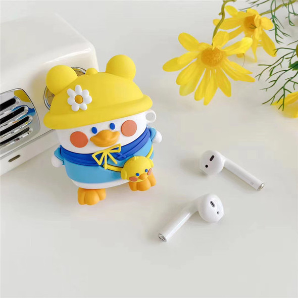 3D Cartoon Cute Duck with 3 Colorful Hat Designers Silicone Cases