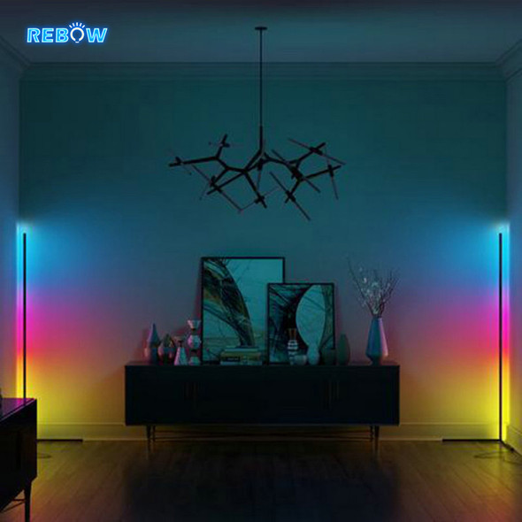 Rebow Drop Shipping Home Hotel Tripod RGB Nordic Feather Shelf Standing
