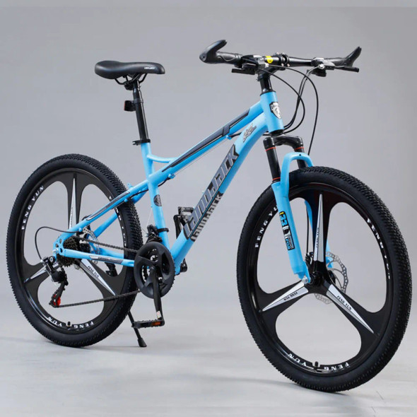 26 Inches Bicycle 24/27 Speed Shock Absorbing Mountain Bike High Carbon Steel Frame Front And Rear Dual Disc Brake 26 Inches Bicycle 24/27 Speed Shock Absorbing Mountain Bike High Carbon Steel Frame Front And Rear Dual Disc Brake