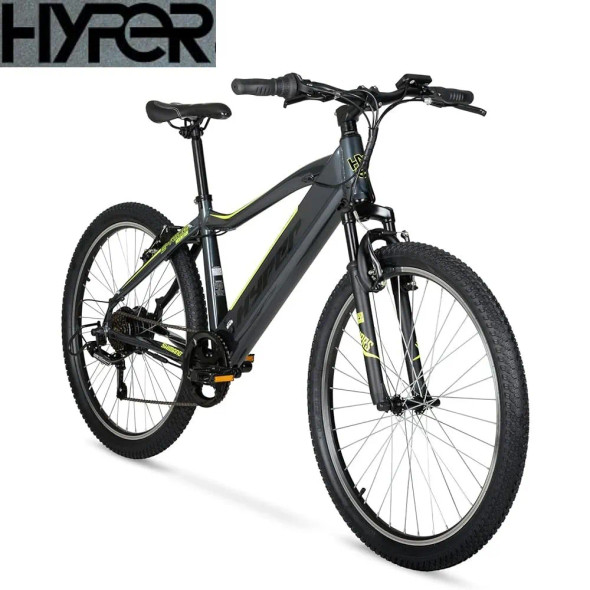 Hyper E-Ride Electric Bike 26 Inch 250w 36v Battery with Shimano 6-Speed with Front Dual Shock Absorber. Electric Bicycle
