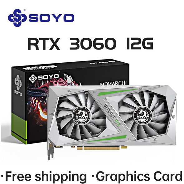 SOYO New Gaming Graphics Cards NVIDIA GeForce RTX 3060 12GB GDDR6 192 Bit Desktop GPU Video Card For PC