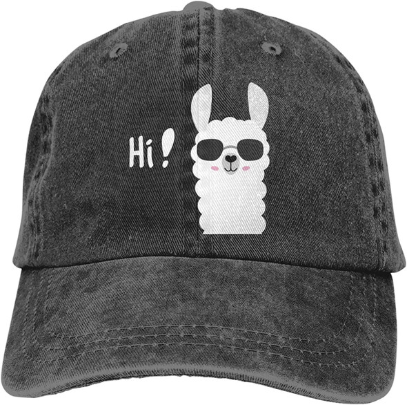 Linzsfe Unisex Cute Cartoon Alpaca Baseball Cap Adjustable Hat Denim Adjustable Dad Hat Cowboy Caps