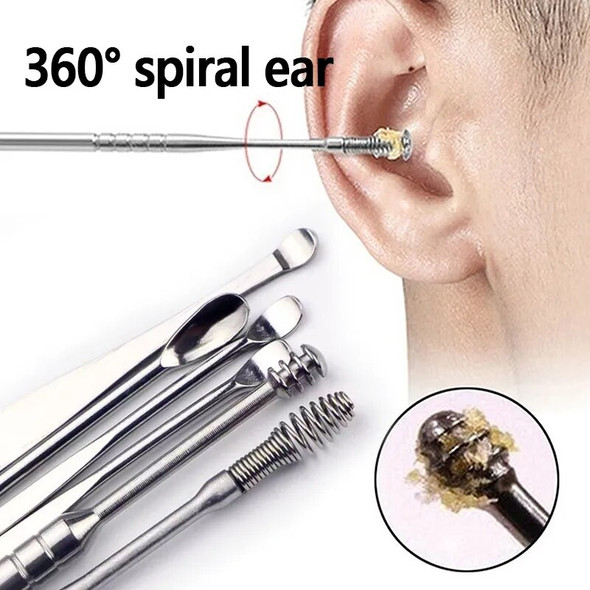 6Pcs/Set Earwax Pickers Stainless Steel Ear Cleaner Wax Removal Piercing Kit Curette Spoon Health Care Ear Cleaner Tools 6Pcs/Set Earwax Pickers Stainless Steel Ear Cleaner Wax Removal Piercing Kit Curette Spoon Health Care Ear Cleaner Tools