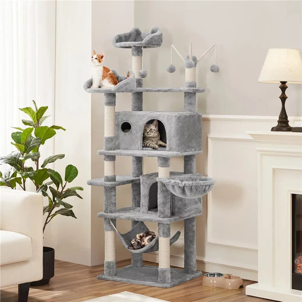 67'' H Multi-Level Cat Tree Cat Tower with Condos,Cat Supplies,Cat Climbing Frame,Cat Toys,So That Cats Can Play Happily At Home