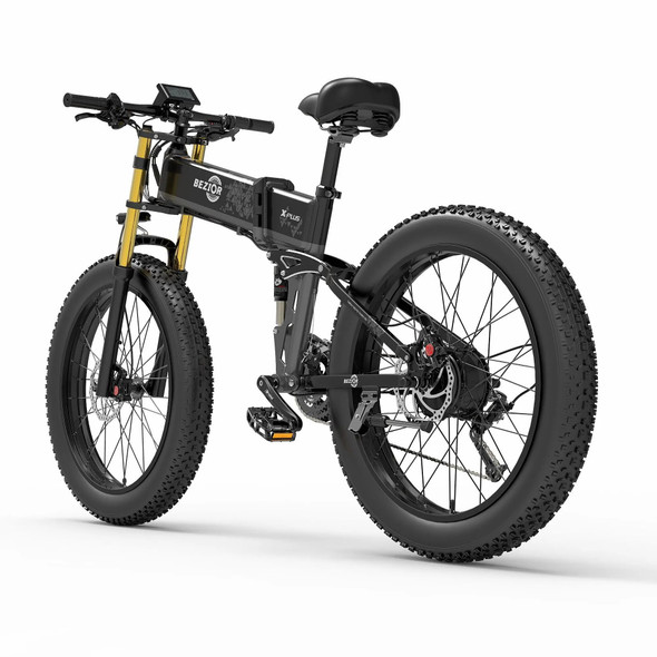 1500W 48V23AH Bezior EU Warehouse X-PLUS FOLDING ELECTRIC BIKE FAT TYRE 26"*4.0 HYDRALIC BRAKE MAX SPEED 40KM/H