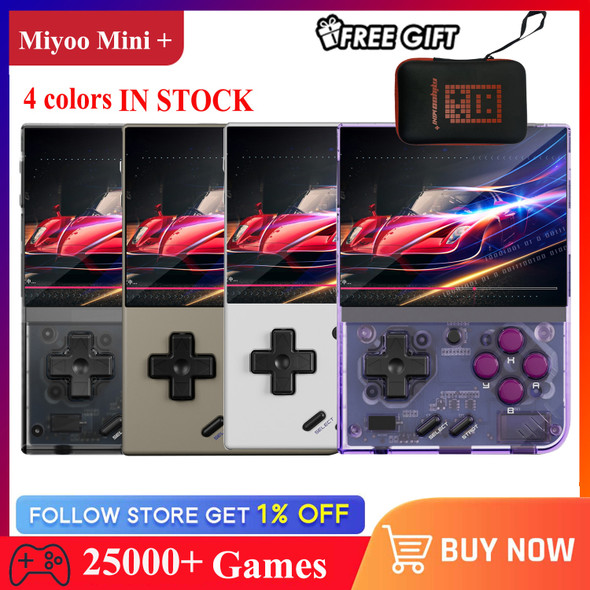 Miyoo Mini + Miyoo Mini Plus V2 Mini+ Retro Handheld Game Console 128GB Cortex-A7 Linux System 3.5-inch IPS Screen Game Player