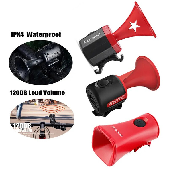 Mini Electric Bicycle Horn Electric Bike Children's Bicycle Electric Bell With Warning Tone USB Rechargeable Bicycle Accessories