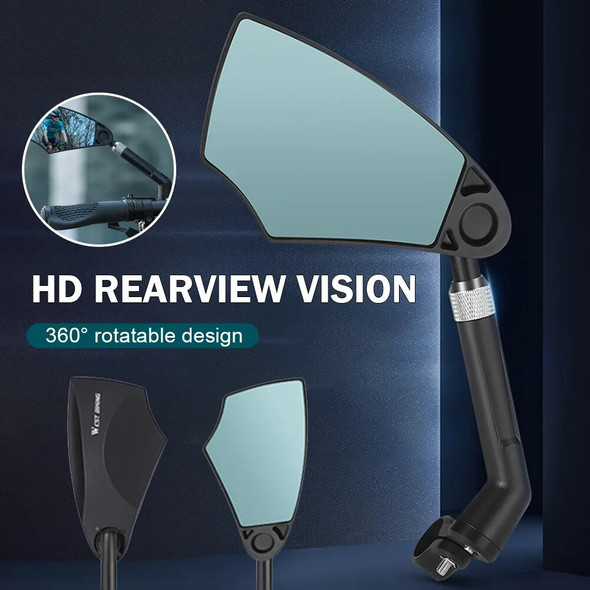 Anti-Glare Bicycle Mirror Handlebar Rear View 360°Rotatable Wide Range Back Sight Reflect Electric Scooter Mirror Bike Accessori