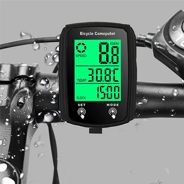 Bike Computer,Waterproof Wired Bicycle Speedometer Odometer Cycle Computer LCD Display,Electric Bike Control Panel,White