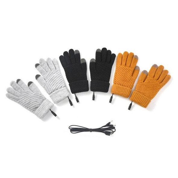 Screen Touchable Heated Gloves With B&uiltin Heating Sheet USB Charging Electric Bike Gloves For Winter Outdoor Indoor Activitie