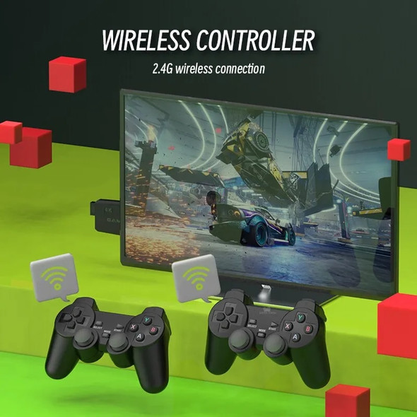 DATA FROG Retro Video Game Console 2.4G Wireless Console Game Stick 4k 10000 Games Portable Dendy Game Console for TV1