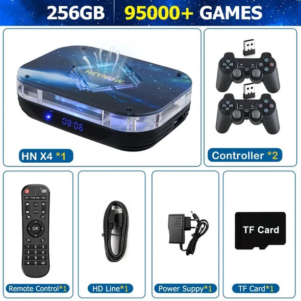 TSINGO Video Game Console HNX4 95000+ Games for MAME/SS/DC/Amiga 4+32GB S905X4 CPU Android 11 TV Box Dual WiFi 4K HD