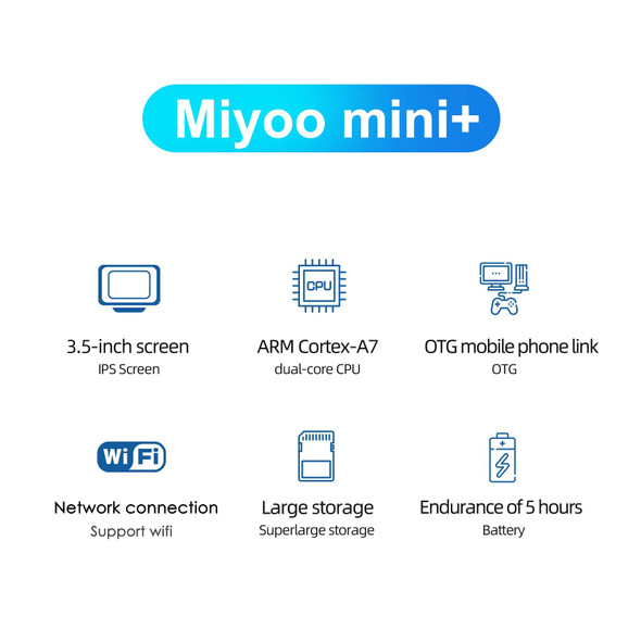 MIYOO Mini Plus Portable Retro Handheld Game Console V2 Mini+ IPS Screen Classic Video Game Console Linux System Children's Gift New