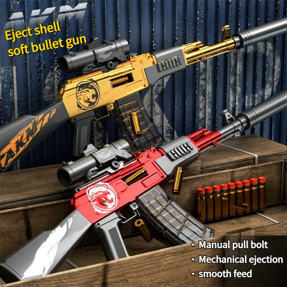 New Product AK47 Toy Gun Manual AKM Pull Bolt Shell Ejection Soft Bullet Gun Children's Outdoor Sports Parent-child Toy Pistol New Product AK47 Toy Gun Manual AKM Pull Bolt Shell Ejection Soft Bullet Gun Children's Outdoor Sports Parent-child Toy Pistol