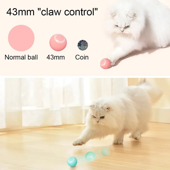 Smart Cat Rolling Ball Toys Rechargeable Pet Toys Ball Motion Ball Self-moving Kitten Toys Dog for Indoor Interactive Playing