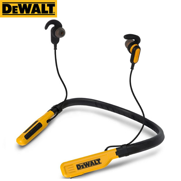 DEWALT Wireless Bluetooth Jobsite Pro Neckband Headphones Neckband Earphones with 15H Playtime Noise-Isolating Wireless Earbuds