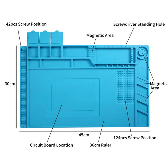 Repair Pad Insulation Soldering Mat 500℃ Heat-Resistant Station Silicon WorkPad Desk Platform for Soldering Station Hot Air Gun