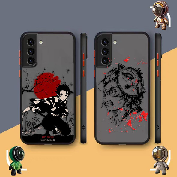 Matte Phone Case for Samsung Galaxy S23 S22 S21 S20 S10 4G S9 S8 Plus ULTRA 5G LITE Case Funda Shell Anime Demon Slayer Killer