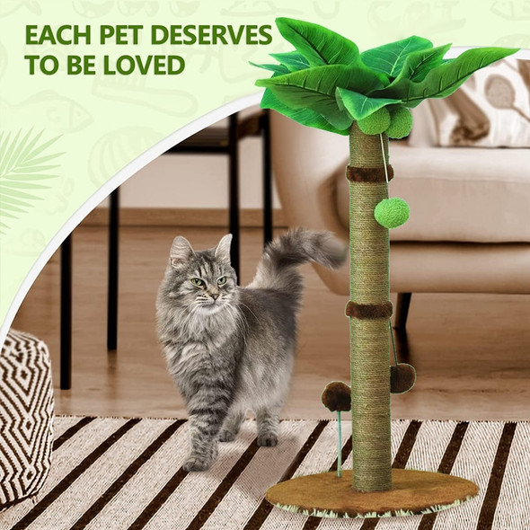 Cat Scratching Post for Cats Tree Catcus Cat Scratcher Posts Toy Cute Kitten Kitty Sisal Rope Scratch with Teaser Ball
