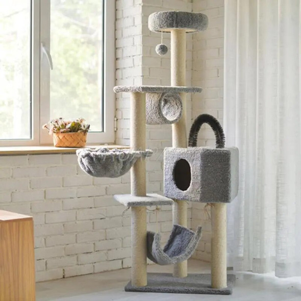 Cat Tree Hammocks Scratching House Condo Tower Perch Furniture Pet Condo Climbing Tree Cat Column Scratcher Jumping Platform