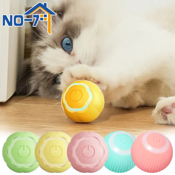 Smart Cat Toy Automatic Rolling Ball Electric Self-moving Kitten Toy Ball Indoor Interactive Cat Accessories Pet Smart Toys