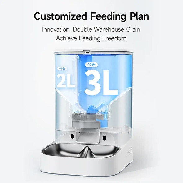 PETKIT 5L Automatic Pet Feeder WIFI Smart Food Dispenser For Cat Dog Timer Stainless Steel Bowl App Remote Control Pet Supplies