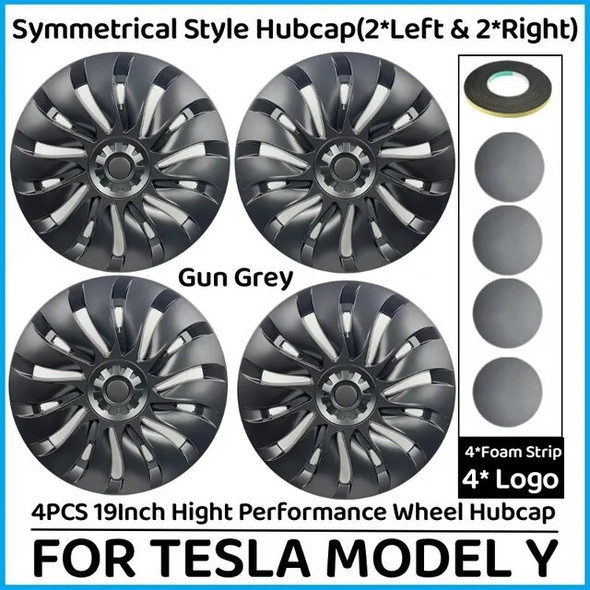 4PCS Wheel Caps For Tesla Model Y 2023 19Inch Hub Cap Performance Replacement Automobile Wheel Hubcap Full Rim Cover Accessories
