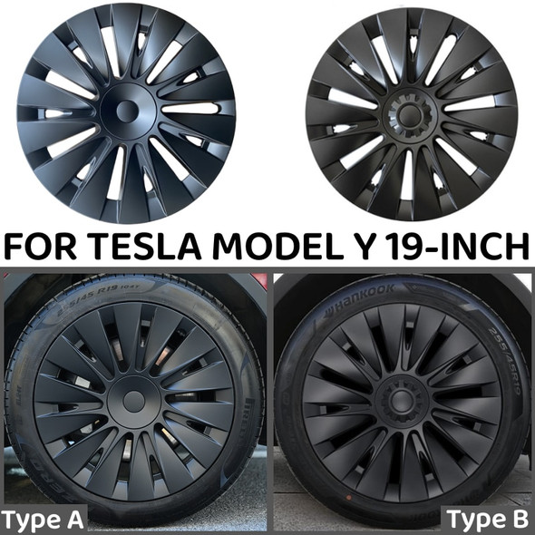 4PCS 19-Inch Hub Cap Replacement Performance Wheel Cap Automobile Hubcap Full Rim Cover Accessories for Tesla Model Y 2018-2023