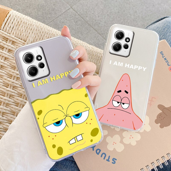 Cartoon TPU Case For Redmi Note 12 4G Cover Cute Soft Transparent Sponge-Bob-Patrick-Star Friend Funda For Redmi Note12 Funny