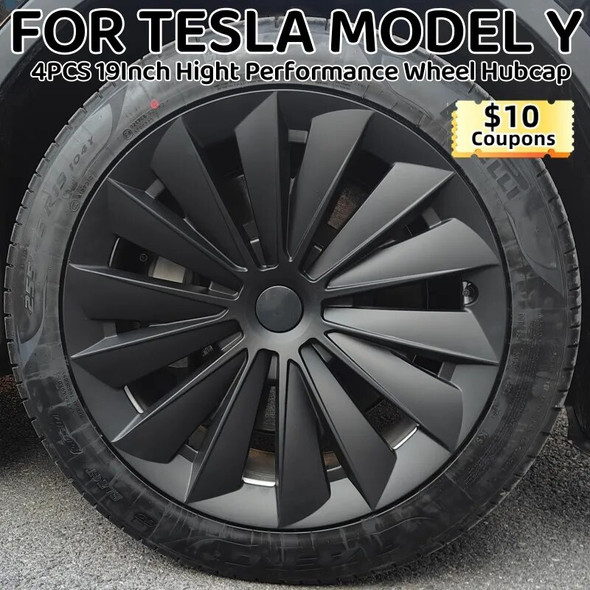 4PCS Hub Cap 19 Inch Performance Replacement Wheel Cap Automobile Hubcap Full Rim Cover Accesfor Tesla Model Y 2018-2023