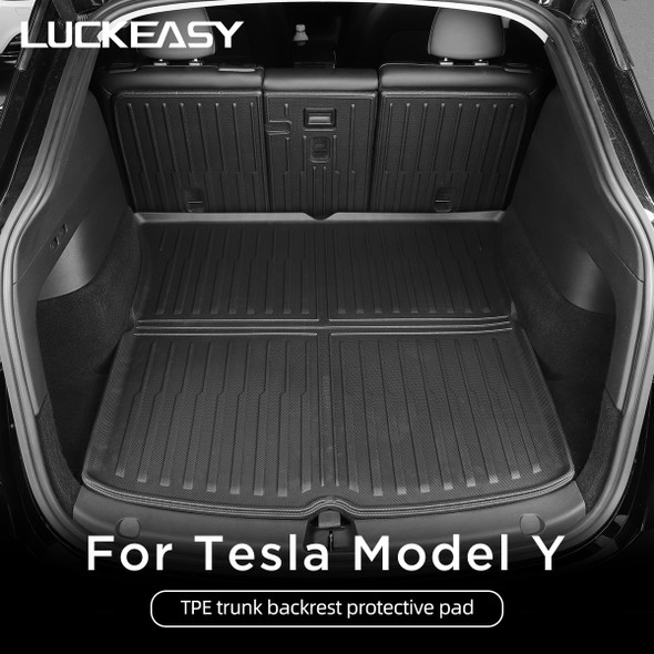 LUCKEASY For Tesla Model Y 2021-2023 Rear Seat Backrest Protective Pad Trunk
