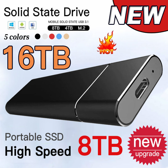 Portable SSD 1TB Mobile Solid State Drive 2TB High-speed  External Storage Decives Type-C USB 3.1 Interface for Laptop/PC/ Mac