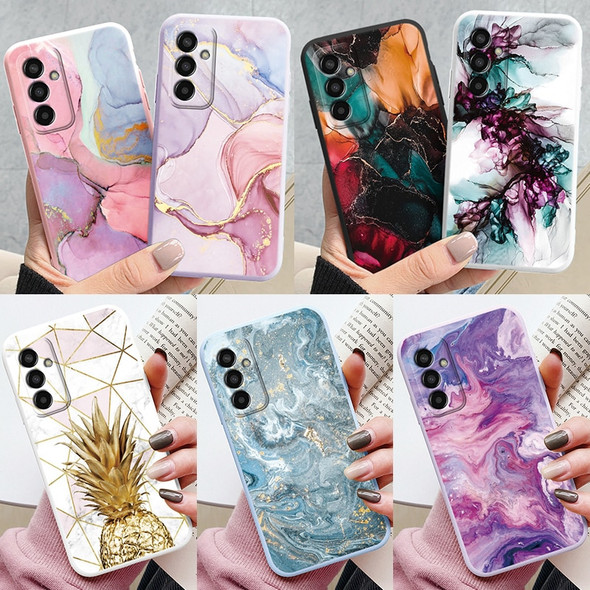 For Samsung Galaxy M13 4G Cover Fashion Marble Painted Silicone Soft Case Shockproof Art Capa For Samsung M 13 Bumper Shockproof