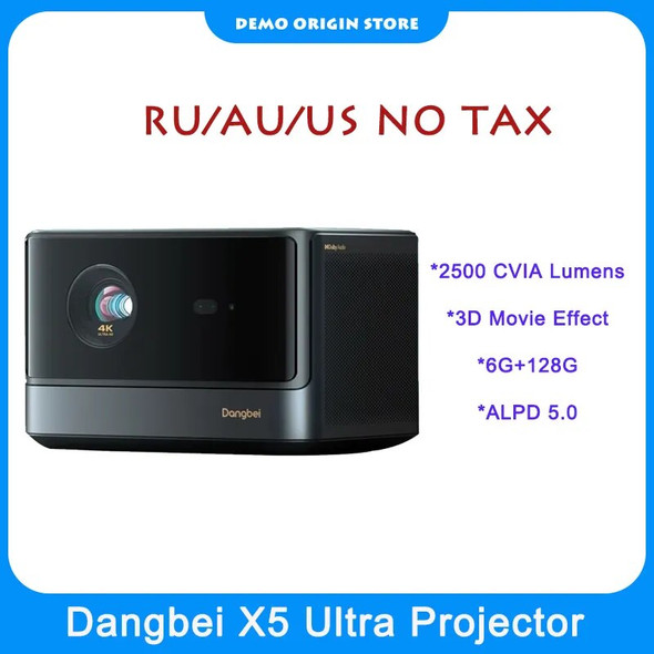 Dangbei X5 Ultra 4K Triple Color Laser Projector 2500 CVIA ALPD 5.0 3D Beamer Long Throw 3840x2160 Proyector For Home Theater