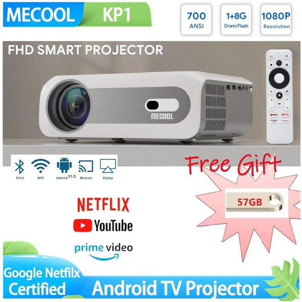 MECOOL KP1 1080P Projector Home Theater FULL HD 14000 Lumens Display Device for Home and Movie 5'' LCD Screen Portable Proyector