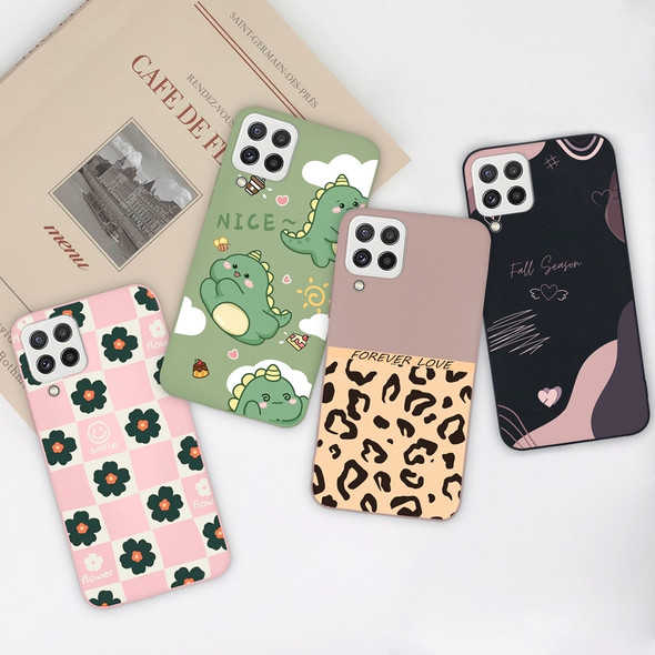 Case For Samsung A22 5G Cute Fashion Dinosaur Cat Shockproof Silicone Soft TPU Phone Cover For Samsung A 22 4G Bumper Coque Capa
