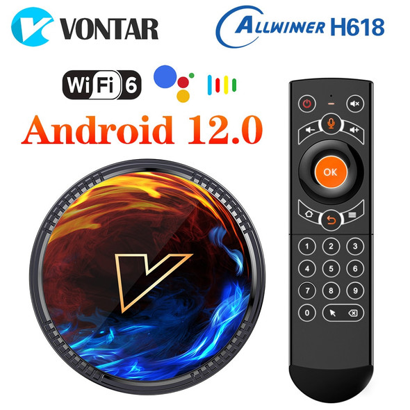 VONTAR H1 Android 12 TV Box Allwinner H618 Quad Core Cortex A53 Support 8K video BT Wifi6 Google Voice Media Player Set top box VONTAR H1 Android 12 TV Box Allwinner H618 Quad Core Cortex A53 Support 8K video BT Wifi6 Google Voice Media Player Set top box