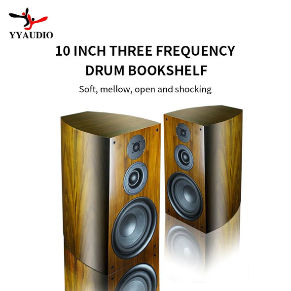 YYAUDIO 10 Inch 8Ohm High Low Speaker Bass Tweeter Hifi Bookshelf Speaker Professional Sound Floor speaker Box
