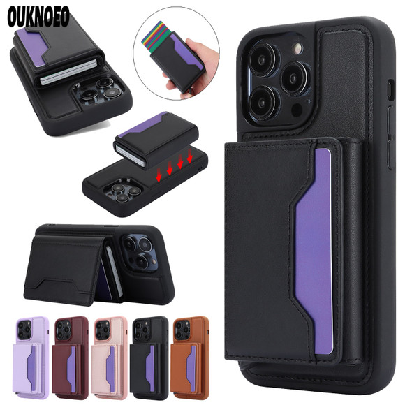 2 in 1 Luxury Leather Phone Case For iPhone 15 14 Pro Max 13 12 Mini 11 Pro XS Max 7 8 6 Plus XR SE Magnetic Wallet Holder Cover