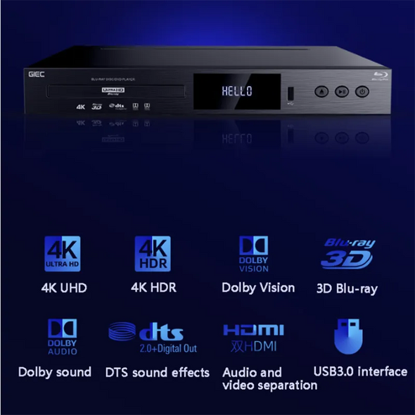 GIEC G5300 DVD Player True 4K Ultra HD Blu-Ray Player DVD Player HD Hard Disk Player Home CD DVD Player Decoding 4K Disc Player GIEC G5300 DVD Player True 4K Ultra HD Blu-Ray Player DVD Player HD Hard Disk Player Home CD DVD Player Decoding 4K Disc Player