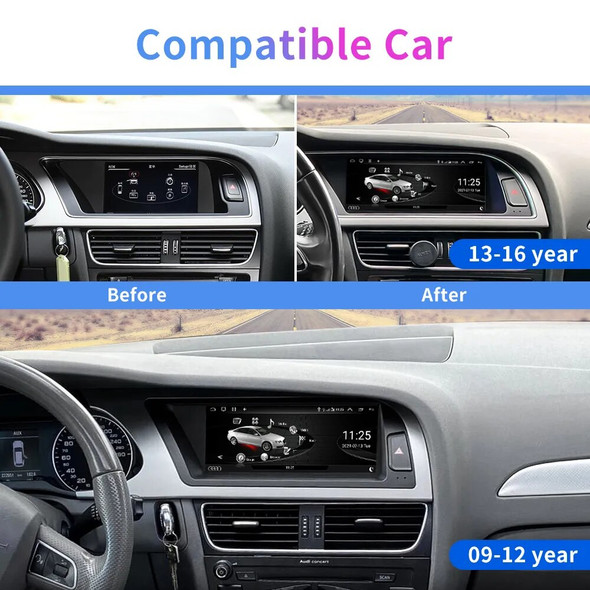 WIFI SIM Android 12 Car Multimedia Player Carplay For Audi A4 B8 2009-2016 8 Core CPU Google BT GPS Navi Receiver Tablet