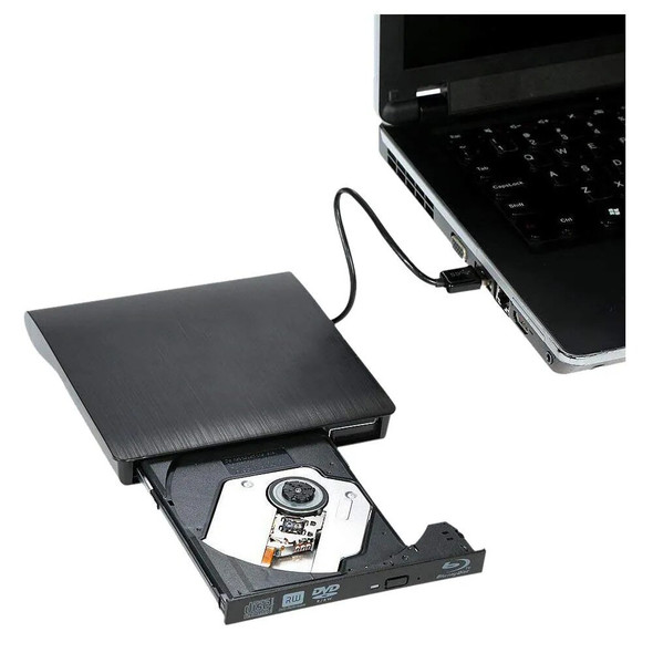 Blu-Ray Drive Slim USB 3.0 Bluray Burner BD-RE CD/DVD RW Writer Play Blu-ray Disc for Win 8/10 Laptop Notebook Netbook PC